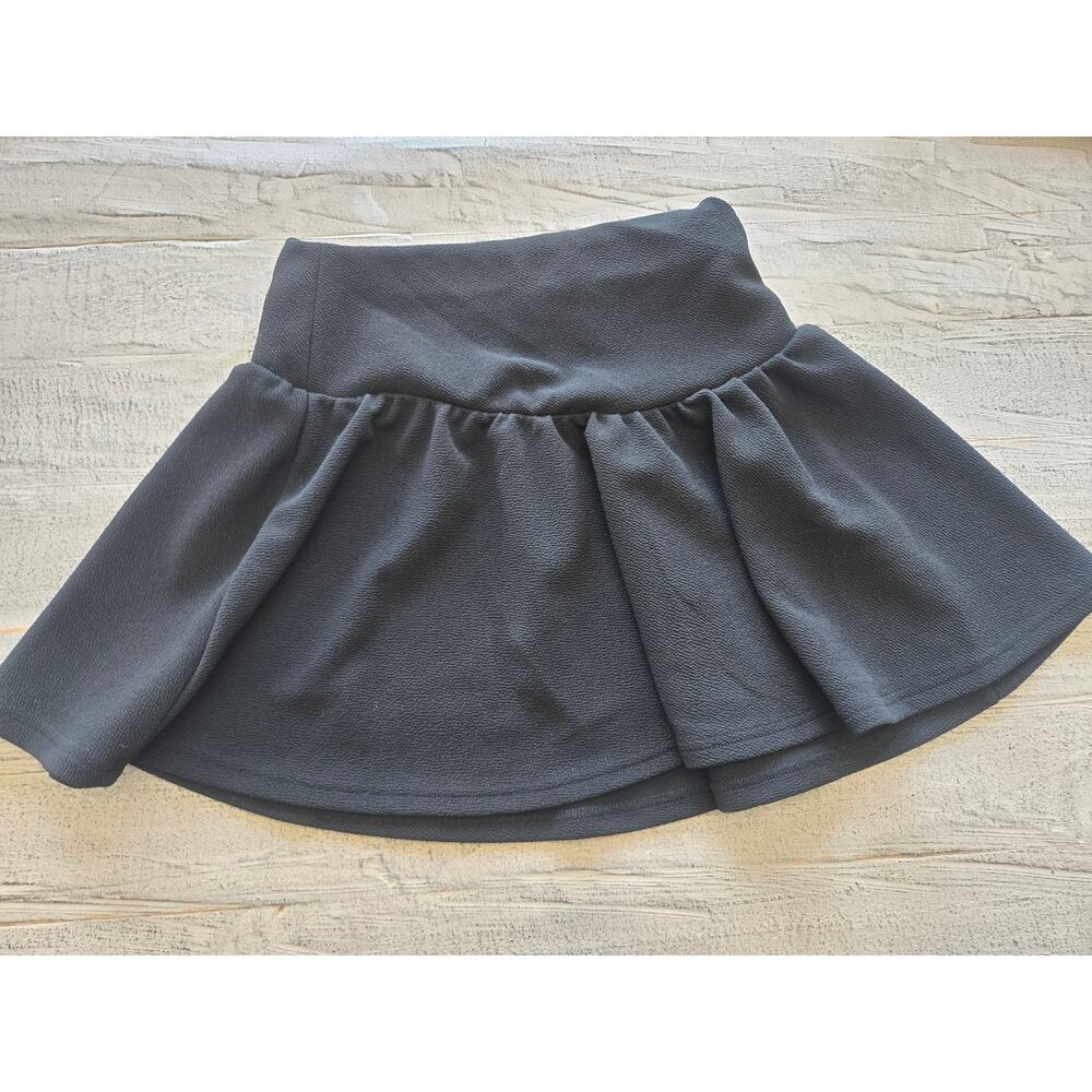 SHEIN Womens Small US 4 Dark Gray Flared Mini Skirt Ruffle Elastic Waist